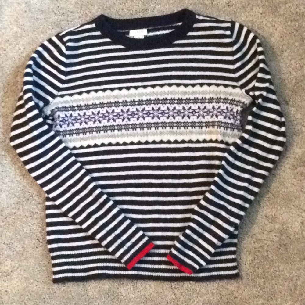 J Crew striped fair isle sweater